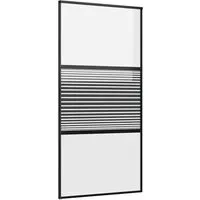 vidaXL Schiebetür Schwarz 102,5 x 205 cm - Moderne Zimmertür aus Einscheibensicherheitsglas mit robustem Aluminiumrahmen. Ideal für lichtdurchflutete Räume, langlebig und sicher – der perfekte Akzent für dein Zuhause.