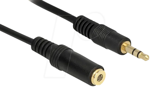 DELOCK 83766 - Audio Kabel, 3,5 mm Klinkenstecker auf Kupplung, 2 m