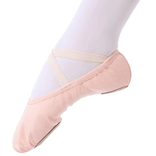 Ballettschuhe mädchen Ballettschläppchen Tanzschuhe Damen Stretch-Leinwand für Kinder Erwachsene rosa 31 …