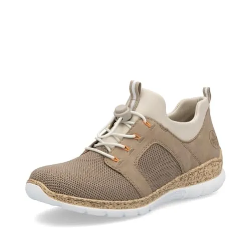 RIEKER Slip-On Sneaker für Damen, Gr. 39, braun - Halbschuhe mit Elastikeinstieg und gepolsterter Innensohle für optimalen Komfort. Ideal für einen lässigen Look im Alltag.