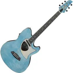 Ibanez TCM50FM-ODB B-Stock Westerngitarre - B-Stock Ibanez TCM50FM-ODB, geflammte Ahorn-Decke, Talman Doppelcutaway, ideal für Musiker, die eine hochwertige Gitarre mit vollem Garantieanspruch suchen.