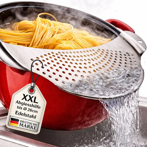 Nudelsieb Edelstahl Abgießhilfe Topf Abgießsieb Topfsieb Pasta Sieb Abgießer