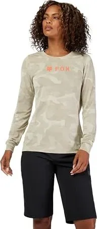 Fox Ranger Tru Dri L/S Damen Bikeshirt Beige L - Fahrradbekleidung, atmungsaktiv und schnelltrocknend für optimalen Komfort beim Radfahren.