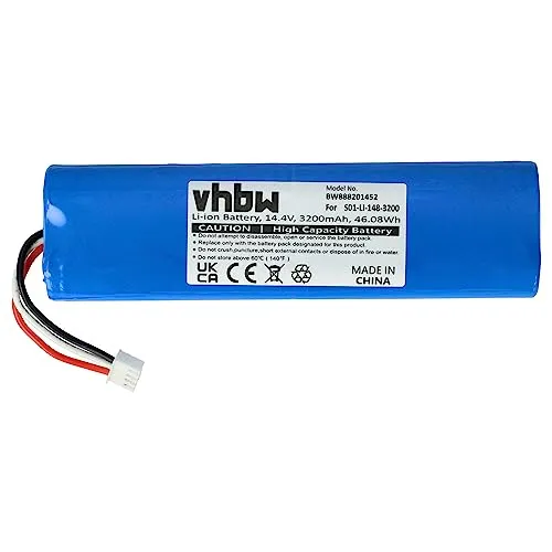vhbw Akku Ersatz für Ecovacs S01-LI-148-2600, S09-LI-148-3200 für Staubsauger Home Cleaner Heimroboter (3200mAh, 14,4V, Li-Ion)