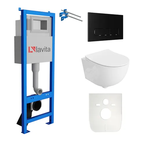 Lavita LAV 101 WC Komplettset mit BRAVA Tiefspül-WC in schwarz von LaVita
