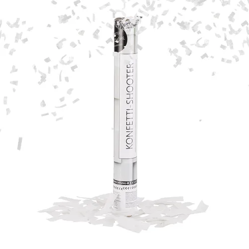 Party Popper weiß Papierkonfetti Konfettikanone Hochzeit Geburtstagskonfetti 5 x