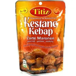 Titiz geschälte Maronen geröstet - Essfertig & lecker 125g - Genießen Sie die zarten, gerösteten Maronen als gesunden Snack oder als Beilage. Ohne Konservierungsstoffe, ideal für vielfältige Gerichte. Pur oder erwärmt ein Genuss!