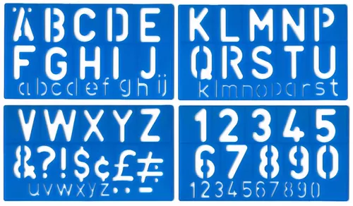 A-Z Buchstaben Groß 50mm Kleinbuchstaben 20mm 0-9 Zahlen Schablone Aufdrucks