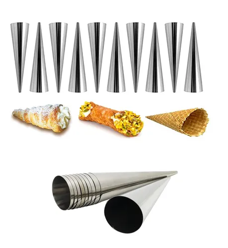 Produktbild Schillerlockenform Backform Hörnchen Edelstahl Schaumrollen Sahnerollen 14cm 10