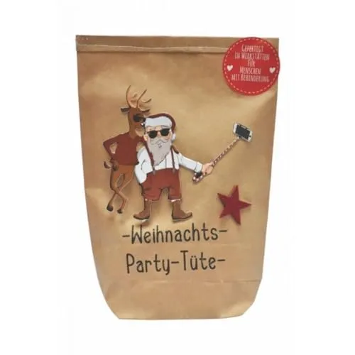 Wunderle Wundertüte - Weihnachtsüberraschung für die Festtage - Originelle Wundertüte für Weihnachtsfeiern, gefüllt mit liebevollen Kleinigkeiten und handgestempelt in Werkstätten für Menschen mit Behinderung. Perfekt als Mitbringsel oder kleine Aufmerksamkeit.