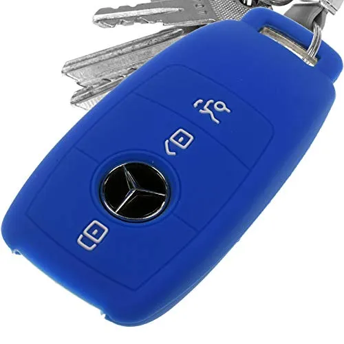 Soft Case Schutz Hülle Auto Schlüssel Fernbedienung Blau für Mercedes Benz E-Klasse W213