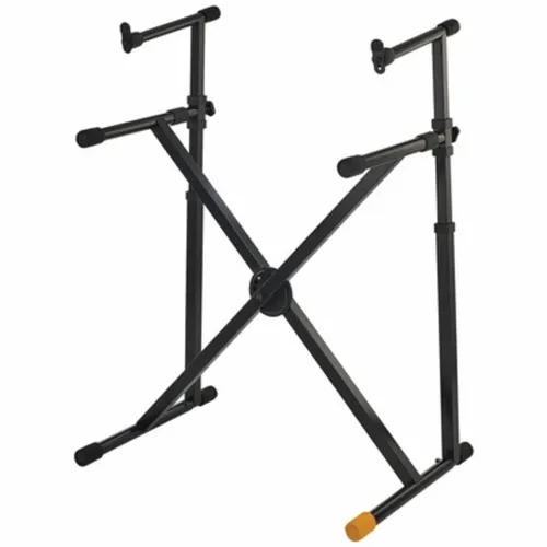 Hercules HCKS-210B Keyboardständer - Zubehör für Tasteninstrumente, stabiler X-Style mit 'Ez LOK' System und 4 Höhenstufen für individuelle Anpassung