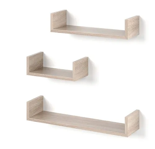 Vicco Bücherregal 3er Set Sonoma, 60 x 10 cm - Bücherregale im modernen Sonoma-Design, ideal für Deko und Aufbewahrung. Einfach anzubringen mit Wandhalterung, perfekt für Wohnzimmer oder Büro.