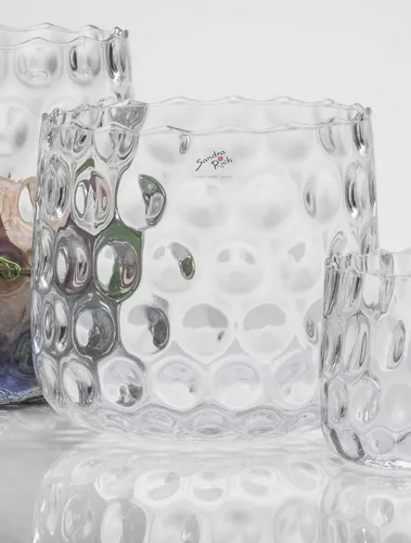 Sandra Rich Dekovase Galaxie - Runde Glasvase Ø 21,5 cm - Elegante Glasvase mit einem Durchmesser von 21,5 cm und einer Höhe von 20 cm, perfekt für stilvolle Blumenarrangements.