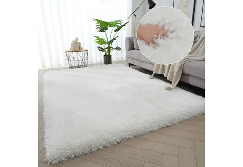OTTO home Hochflor-Teppich Micro exclusiv, 78 mm Florhöhe in weiß von OTTO home