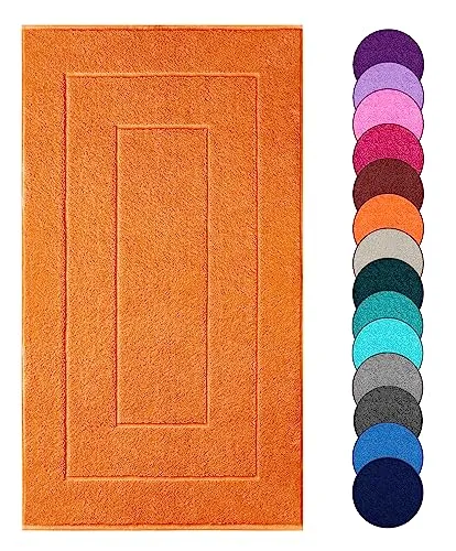 Lashuma Großer Badezimmervorleger 50x80 cm, London Badläufer Orange - Clementinen