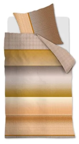 Beddinghouse Mako-Satin-Bettwäsche-Garnitur Odette Farbe Gelb Größe 155 x 220 cm + 1x 80 x 80 cm