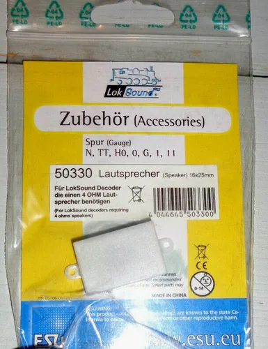ESU 50330 Lautsprecher 16mm x 25mm, rechteckig, 4Ohm, 1~2W, mit Schallkapsel