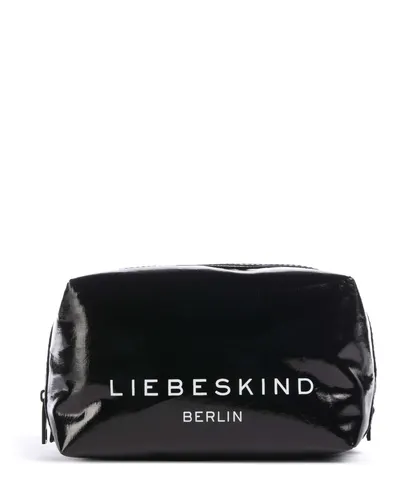 Liebeskind Berlin Kulturbeutel Pouch S schwarz - Reisetasche mit übersichtlichem Hauptfach und Reißverschluss, ideal für Ordnung auf Reisen, aus folierter Baumwolle mit verstärktem Boden für stabile Form.