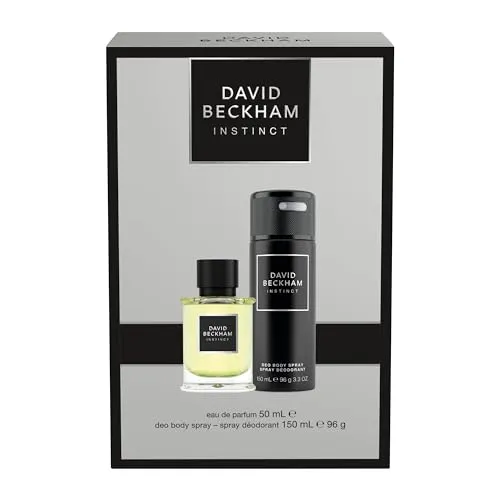 David Beckham Instinct Geschenkset für Ihn - Duft-Set für Herren mit 50 ml Eau de Parfum und 150 ml Deodorant Body Spray, bietet eine faszinierende Fougère Citrus-Duftkomposition für Selbstbewusstsein und Stil.
