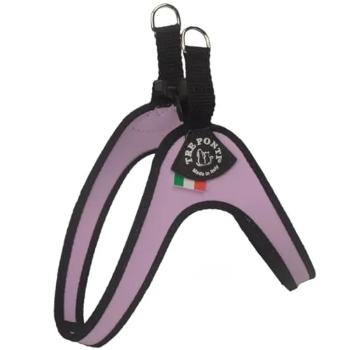 TRE Ponti Easy Fit Geschirr Classic mit Klickverschluss, Farbe:lila-schwarz, Größe:1,5/30-35 cm/bis 4 kg