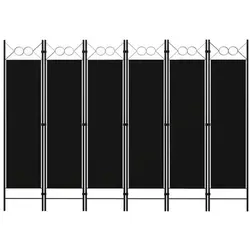 vidaXL 6-tlg. Raumteiler Schwarz 240 x 180 cm von vidaXL