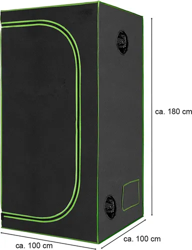 HELO24 Gewächshaus Indoor Grow Pflanzenzelt Box 100x100x180cm - Gewächshaus für Indoor-Anbau mit optimalem Lichtmanagement und robustem Material, ideal für Hobbygärtner und Pflanzenliebhaber.