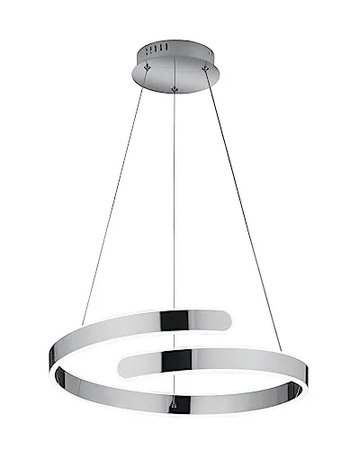 Reality Leuchten LED Pendelleuchte Parma R37071106 - Moderne Pendelleuchte aus Metall in Chrom, inklusive 37 Watt LED mit 30.000 Stunden Lebensdauer. Flexibel dimmbar in drei Stufen über den Wandschalter – ideal für stimmungsvolle Beleuchtung.
