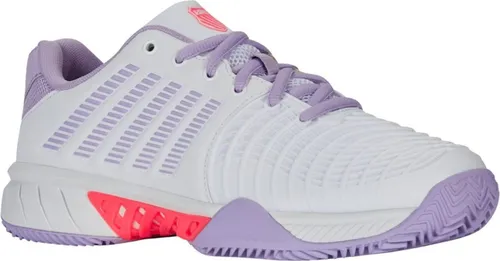 K-Swiss Damen Express Light 3 Tennis Shoe - WHT/ORCHIDPETAL/NBLAZE, 37.5 EU - Hochwertige Tennisschuhe mit hervorragender Stabilität und Dämpfung, ideal für leidenschaftliche Spielerinnen. Genießen Sie Komfort und Haltbarkeit auf dem Platz.