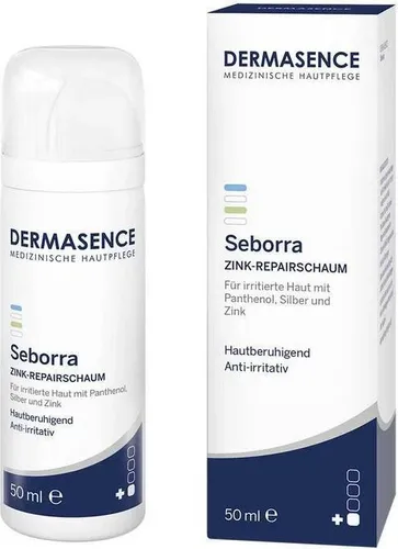 Dermasence Seborra Zink-Repairschaum - Hautberuhigende Akutpflege für irritierte, gestresste oder unreine Haut mit Zink und Panthenol, ideal nach ästhetischen Behandlungen. Leicht verteilbarer Repairschaum.