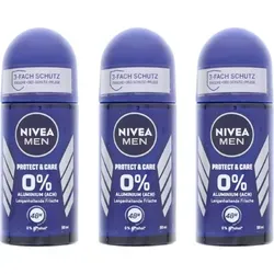 NIVEA Men Protect & Care Deo Roll On je 50ml 0% Aluminium 48h 3 x
