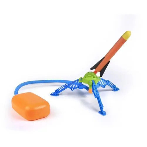 Simba 107206074 - Super Rakete, verstellbare Abschussvorrichtung, Rocket, 3 Raketen aus Schaumstoffmaterial, 24cm, Outdoor, Gartenspielzeug, Flugspielzeug, ab 3 Jahren