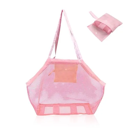 Netztasche Sandspielzeug,Strandspielzeug Tasche für Sandspielzeug Netz,Strandtasche Kinder,Sandtasche,Spielplatz Beach Bag,Strand Aufbewahrungstasche Beutel Mesh,Sandschaufel Buddelzeug Sandkasten
