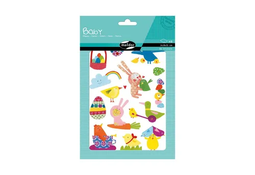 maildor Sticker 10x Baby, 6 Stickerbogen 14,8x21cm, Ostern - Mehrfarbig AE033O, My Mandarine