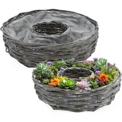 Spetebo Rattan Pflanzring Natur 2er Set von Spetebo