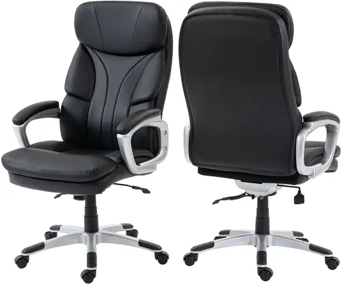 Duo Collection Chefsessel Theodor XXL schwarz - Gaming-Zubehör, belastbar bis 150 kg mit verstellbarer Sitzhöhe und Wippmechanik für maximalen Komfort während langer Gaming-Sessions.