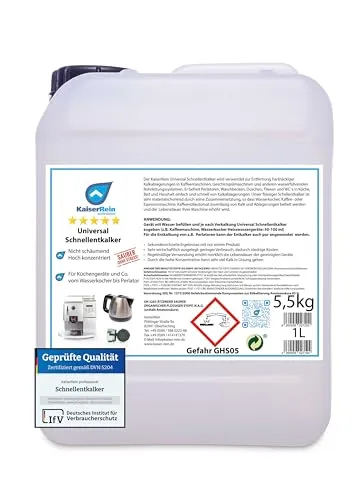 KaiserRein Universal Schnellentkalker im 5L Kanister (Inh.5,5kg) Entlalker Kalklöser extra stark z.B. für Kaffeemaschine, Wasserkocher, Heisswassergeräte, Perlatoren usw.