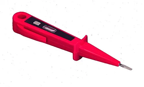 UNITEC Spannungsprüfer Euro 125-250V 190mm isoliert rt/sw, signalrot
