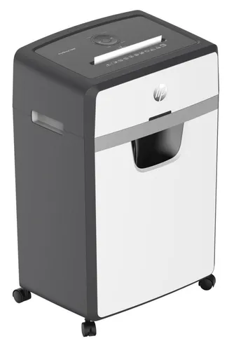 HP Aktenvernichter OneShred 16MC - Aktenvernichter für Großraumbüros mit Sicherheitsstufe P5, bietet Mikroschnitt für höchste Sicherheit und 30 Minuten Dauerbetrieb. Flexibel dank 4 Rollen und automatischer Rücklauf-Funktion.