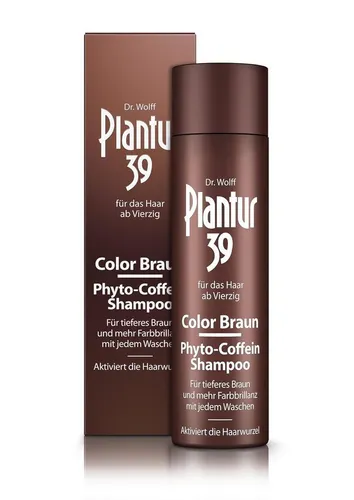Plantur 39 Color Braun Phyto-Coffein-Shampoo 250 ml - Spezialshampoo für coloriertes Haar, stärkt die Haarwurzeln und schützt die Farbe, ideal für die tägliche Anwendung.
