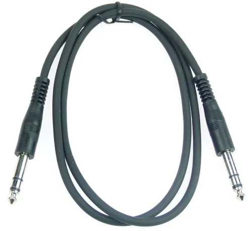 Symmetrisches Patchkabel 90 cm Stereo Klinke Kabel 6,3 mm Klinkenstecker schwarz