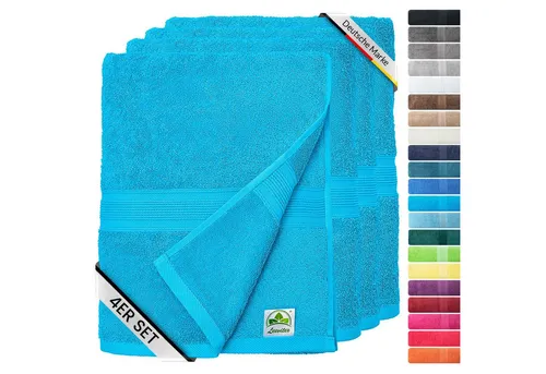 leevitex® Handtuch Frottee 4er Set, 50 x 100 cm, hochwertig verarbeitet & fusselfrei