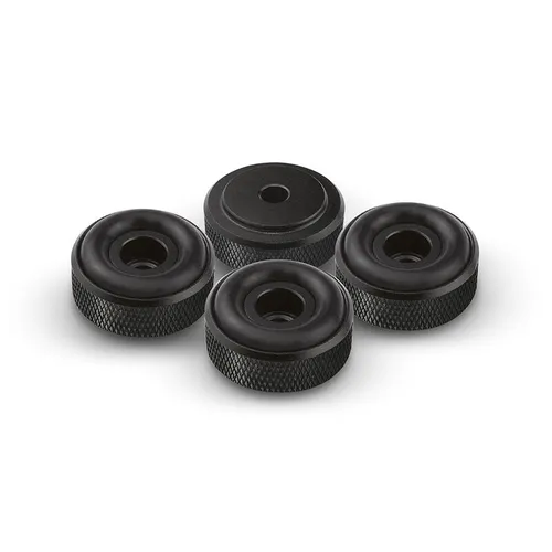 Dynavox Gerätefüsse mit Rändelung mini Aluminium schwarz 4er-Set 20 x 7.9 mm