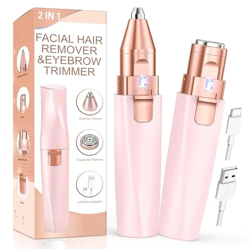 iFanzeTech 2-in-1 Augenbrauenrasierer & Gesichtshaarentferner für Frauen