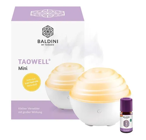Baldini TaoWell Mini Ultraschallvernebler - Duftöldiffusoren mit sanfter Aromatherapie und automatischer Abschaltung – ideal für entspannende Momente und ein verbessertes Raumklima.
