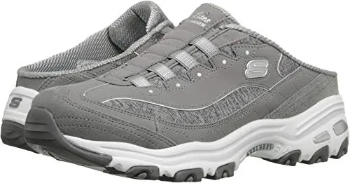 Skechers Damen Sabot D´Lites Resilient Grau - Schuhgröße 37 EU - Damen-Sneaker aus Nubukleder mit Air-Cooled-Memory-Foam für höchsten Tragekomfort und stimmigen Style.