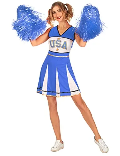 DEGUISE TOI Kostüm Cheerleader USA blau Damen - Rot