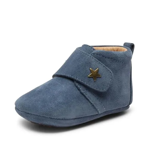Bisgaard Baby Star Blue EU 25 - Gemütliche Hausschuhe - Zehentrennersandalen mit Mid-Cut-Schnitt, aus hochwertigem Leder und mit Sternchen-Applikation, ideal für entspannte Wohlfühlmomente.