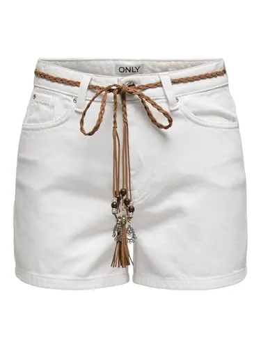 ONLY Jeansshorts ONLKELLY HW SHORTS DNM AZG017 - Shorts aus 100% Baumwolle, pflegeleicht und ideal für einen lässigen Sommerlook. Hoch geschnitten mit gerader Beinform und praktischen Taschen.