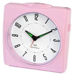 XXL Funk-Wecker analog mit DCF77 – große Anzeige, Snooze & Beleuchtung, rosa - Rosa